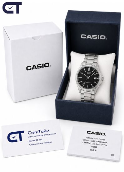 Casio MTP-1183A-1A General часы наручные мужские — классическая модель с чёрным циферблатом и стальным браслетом