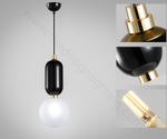 Pendant design lamp Aballs  by Parachilna (Black,  D20)
