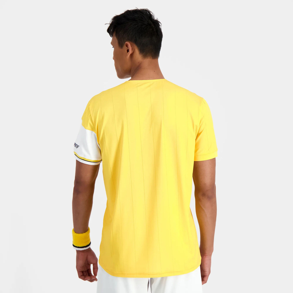 Мужское теннисное поло Le Coq Sportif Pro 23 N°1 T-Shirt Men - White