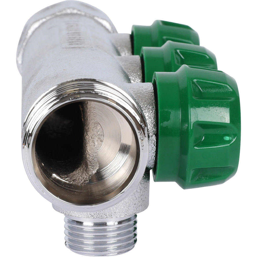 SMB-6849-341203 STOUT Коллектор регулирующий 3/4", 3 отвода 1/2" плоское уплотнение