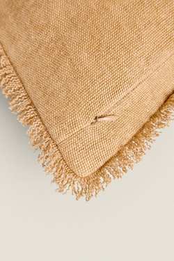 ZARA HOME ЛЬНЯНОЙ ЧЕХОЛ ДЛЯ ДЕКОРАТИВНОЙ ПОДУШКИ, ЖЕЛТОВАТЫЙ