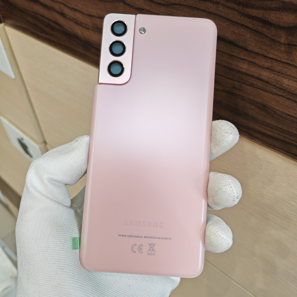 Крышка для Samsung S21 Plus (заднее стекло) "Премиум качество" цвет: Розовый фантом