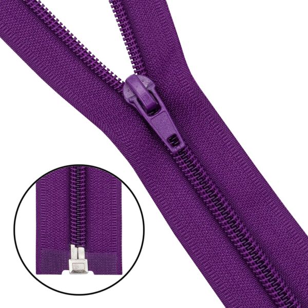 Молния спираль (витая) Т5 (5 мм) 1 зам., разъем., 40 см, 865 фиолетовый, 10 шт