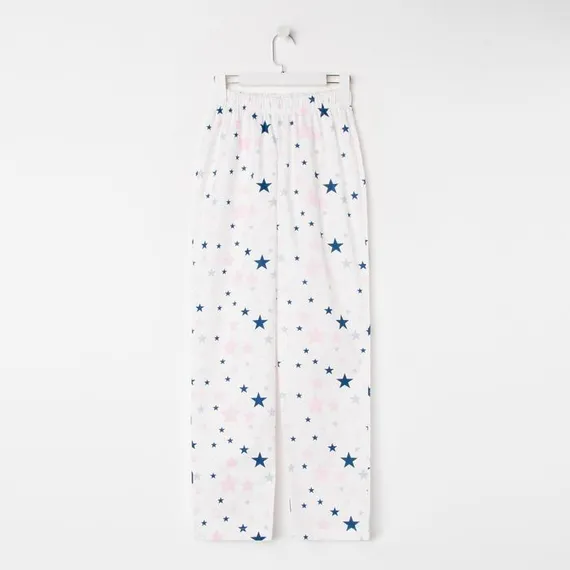 Брюки женские KAFTAN "Pink stars", р. 40-42, белый