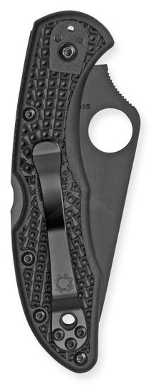 Складной нож Spyderco Delica C11PSBBK c клинком из стали VG-10, рукоять FRN