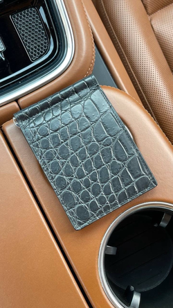 Зажим для денег Louis Vuitton из кожи крокодила