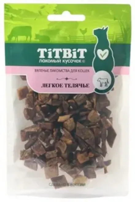 Титбит вяленые лакомства Легкое телячье д/кошек 20гр