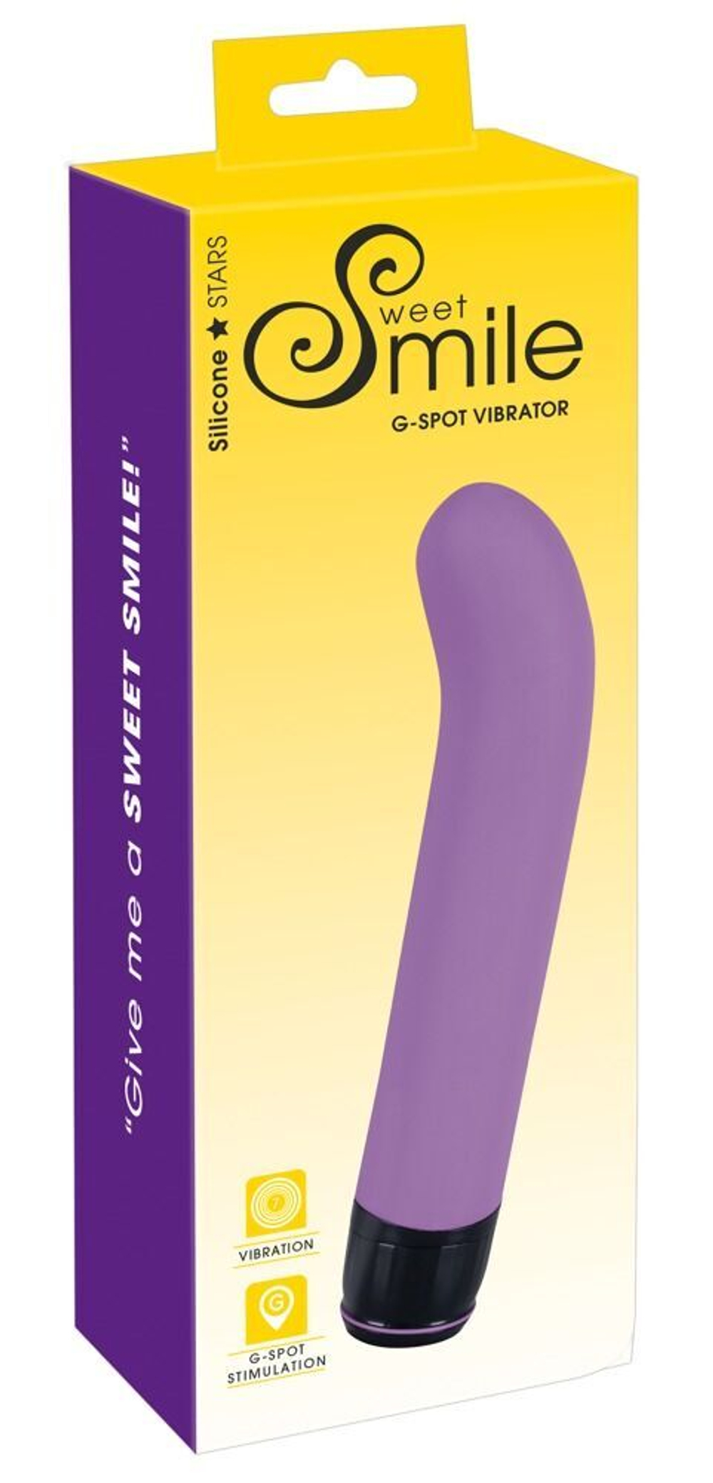 Фиолетовый вибратор G-точки Smile Genius - 20 см. (Цвет: фиолетовый)