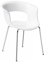 Кресло пластиковое Scab Design Miss B Antishock, хром, белый