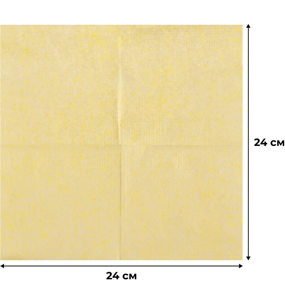 Салфетки бумажные Luscan Profi Pack 1-слойные 24х24 см жёлтые (400 листов в пачке)
