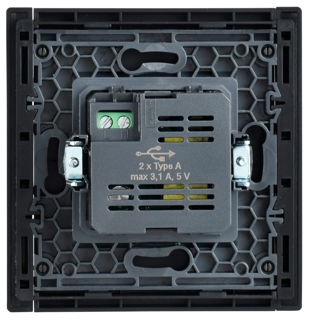 FORTE&PIANO Розетка USB A+A 3,1А FP149 черный IEK