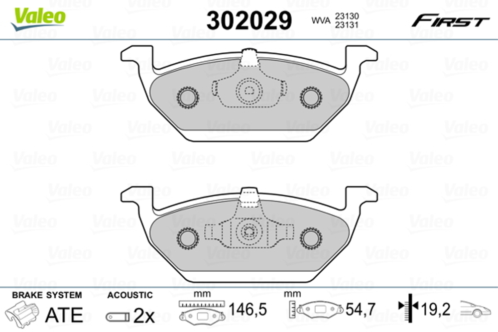 VALEO - 302029-VAL - Brake Pad Set, disc brake