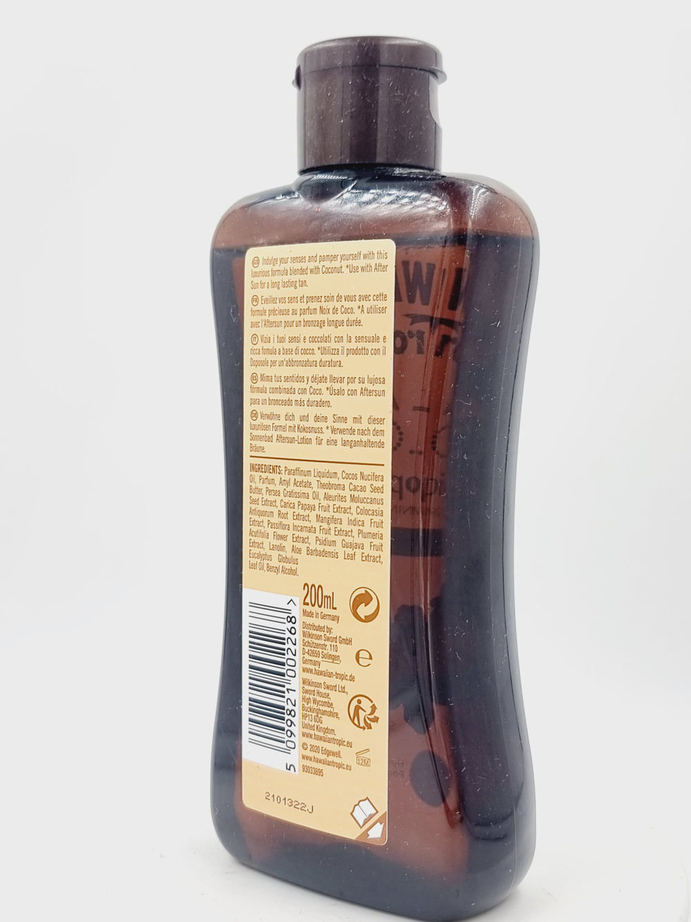 Масло для усиления загара Hawaiian Tropic с растительными экстрактами, аромат экзотических фруктов 200 мл (Германия)