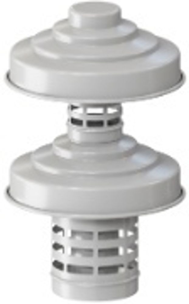 ROMMER RCA-6010-000334 Оголовок с ветрозащитой D 60/100 БЕЛЫЙ (Алюминий)