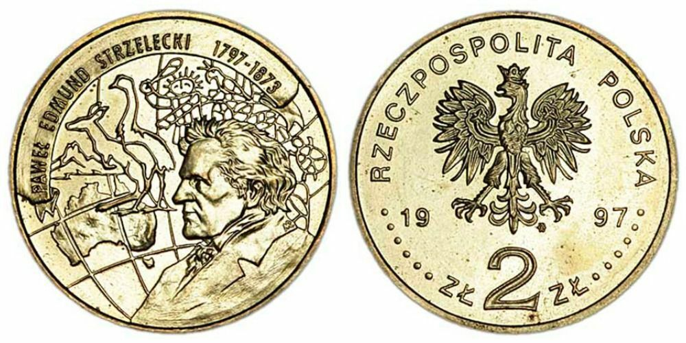 Польша 2 злотых, 1997 Польские путешественники - Павел Эдмунд Стшелецкий (1797 - 1873)