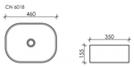 Умывальник чаша накладная овальная Элемент (Element) 460x350x155мм