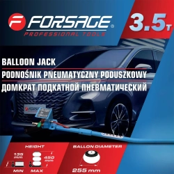 Домкрат подкатной пневматический 3,5т(6-12bar, h min 135мм, h max 450мм, 3 подушки, ?270мм) Forsage F-YHQD-3WT-270B NEW (3,5)