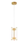 Люстра подвесная светодиодная NewRgy 2312S-DW BRASS, 12 Вт, латунная