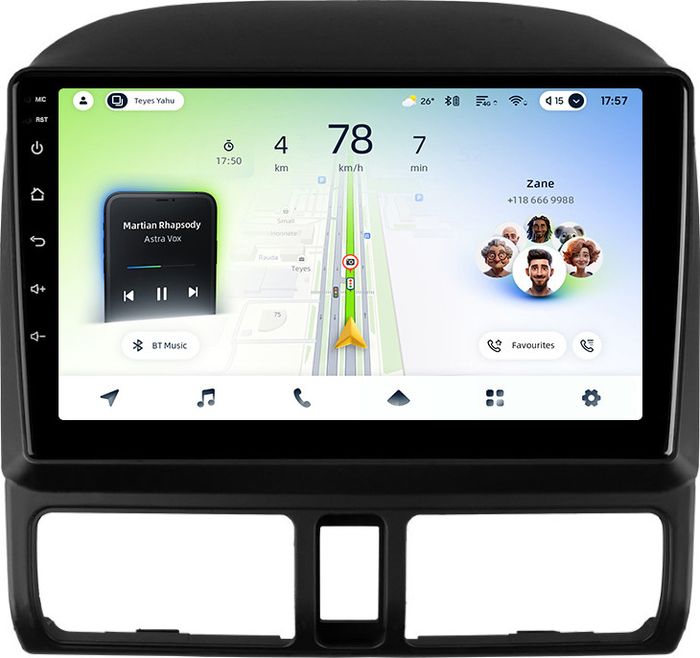 Магнитола для Honda CR-V 2 2000-2006 - Teyes CC4L-DTS монитор 9" IPS, Android 14, Быстрая, Snapdragon 662, CarPlay, 4G SIM-слот