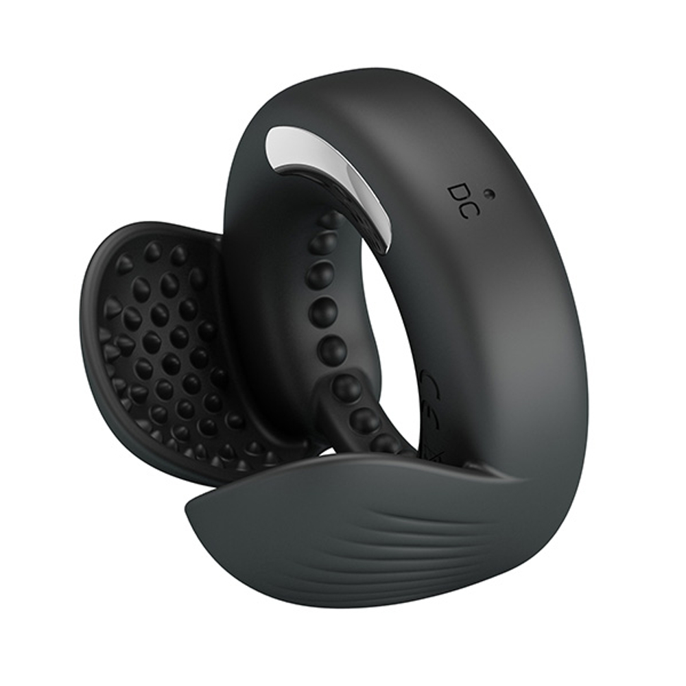 Черное эрекционное виброкольцо Pretty Love Quentin Vibrating Silicone Cock Ring BI-210312Z