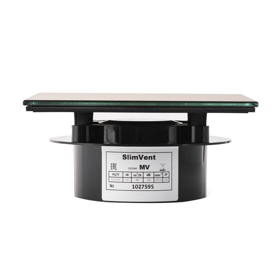 Вытяжной тонкий вентилятор SlimVent МV 100, пластик квадрат черный матовый