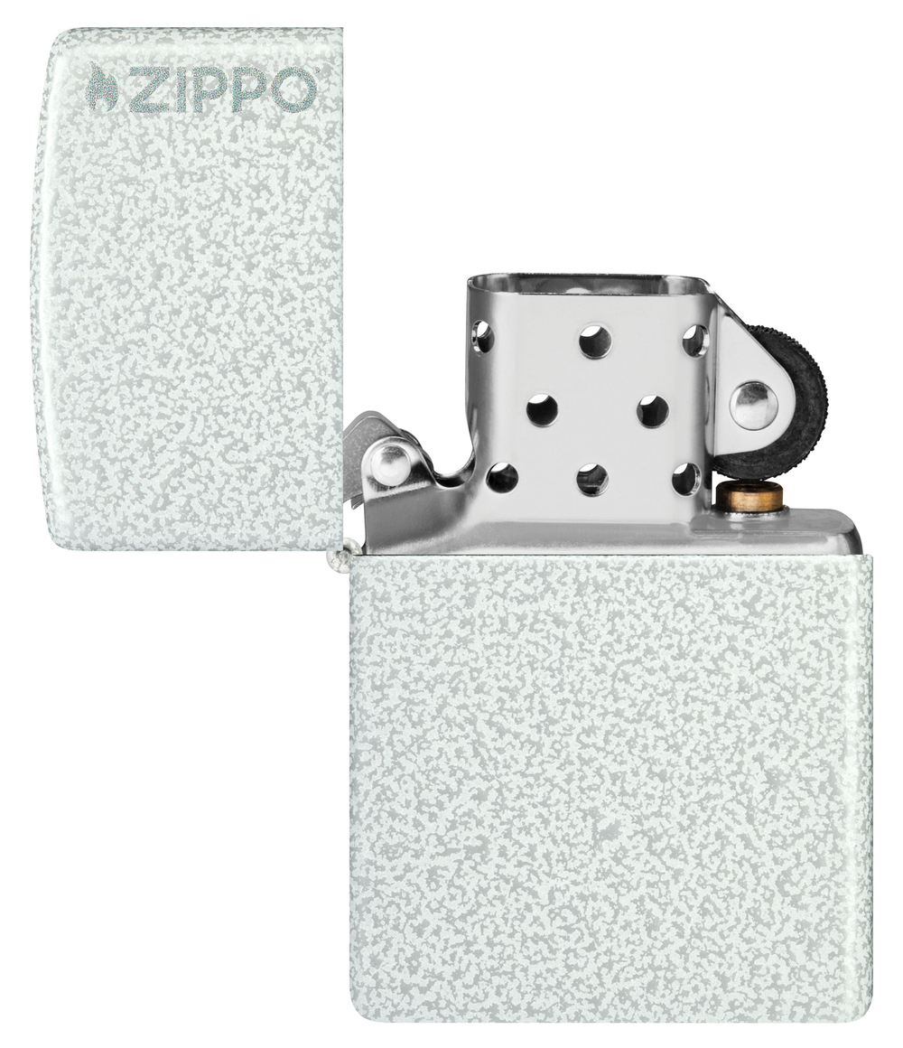 Зажигалка Zippo Classic с покрытием Glacier, латунь/сталь, белая, матовая, 38x13x57 мм