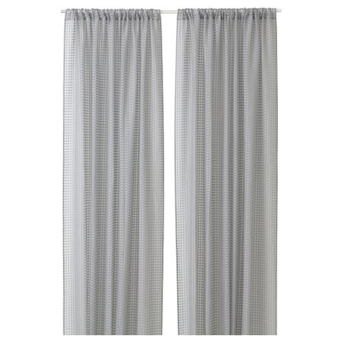 Комплект штор IKEA SANDDADRA (САНДДАДРА), Серый с рисунком, 145x250 см, 2 шт