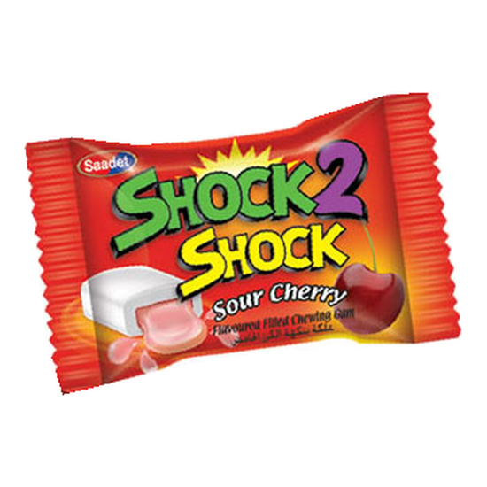 Жевательная резинка ШОК SHOCK 2 SHOCK ВИШНЯ суперкислая с начинкой, 4 гр (Китай)