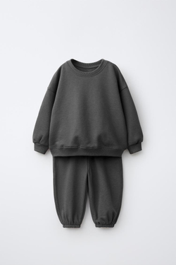 ZARA КОМПЛЕКТ ИЗ ТОЛСТОВКИ И БРЮК-ДЖОГГЕРОВ, АНТРАЦИТОВО-СЕРЫЙ