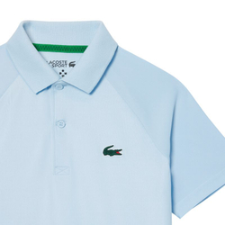 Футболка для мальчика теннисная Lacoste Kid's Lacoste x Daniil Medvedev Stretch Jersey - небесный