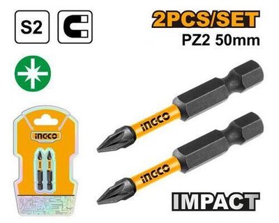 Ударная бита PZ2х50мм 2шт. S2 SUPER INGCO SDBIM71PZ250 INDUSTRIAL