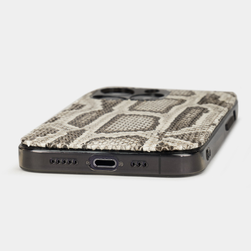 Чехола для iPhone 15 Pro из кожи питона, цвета Natur