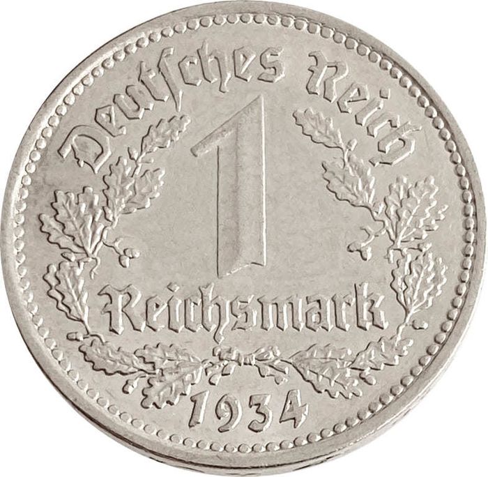 1 рейхсмарка 1934 Германия (Третий рейх) "G" 1 рейхсмарка 1934 Германия (Третий рейх) "G"