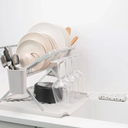 Brabantia Складная сушилка для посуды 51х42см светло-серая 139444