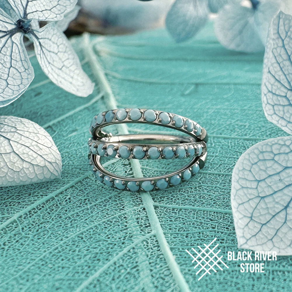 Кликер Triple Turquoise CZ 1.2мм