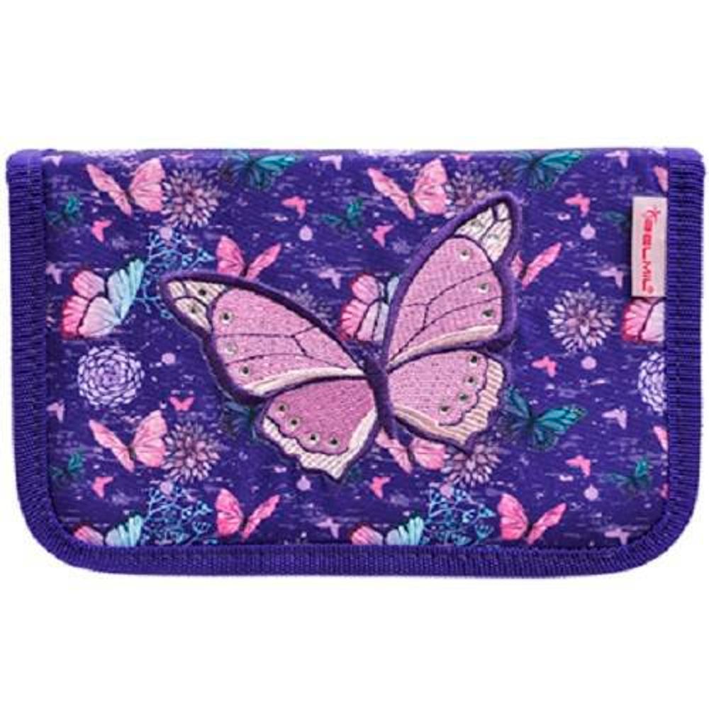 Пенал 1 отделение 200*140 BelMil Butterfly, 2 откиднные планки, ткань