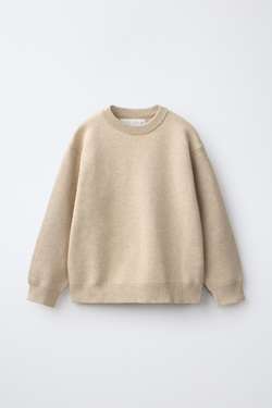 ZARA ОДНОТОННЫЙ СВИТЕР, РЫЖЕВАТО-КОРИЧНЕВЫЙ
