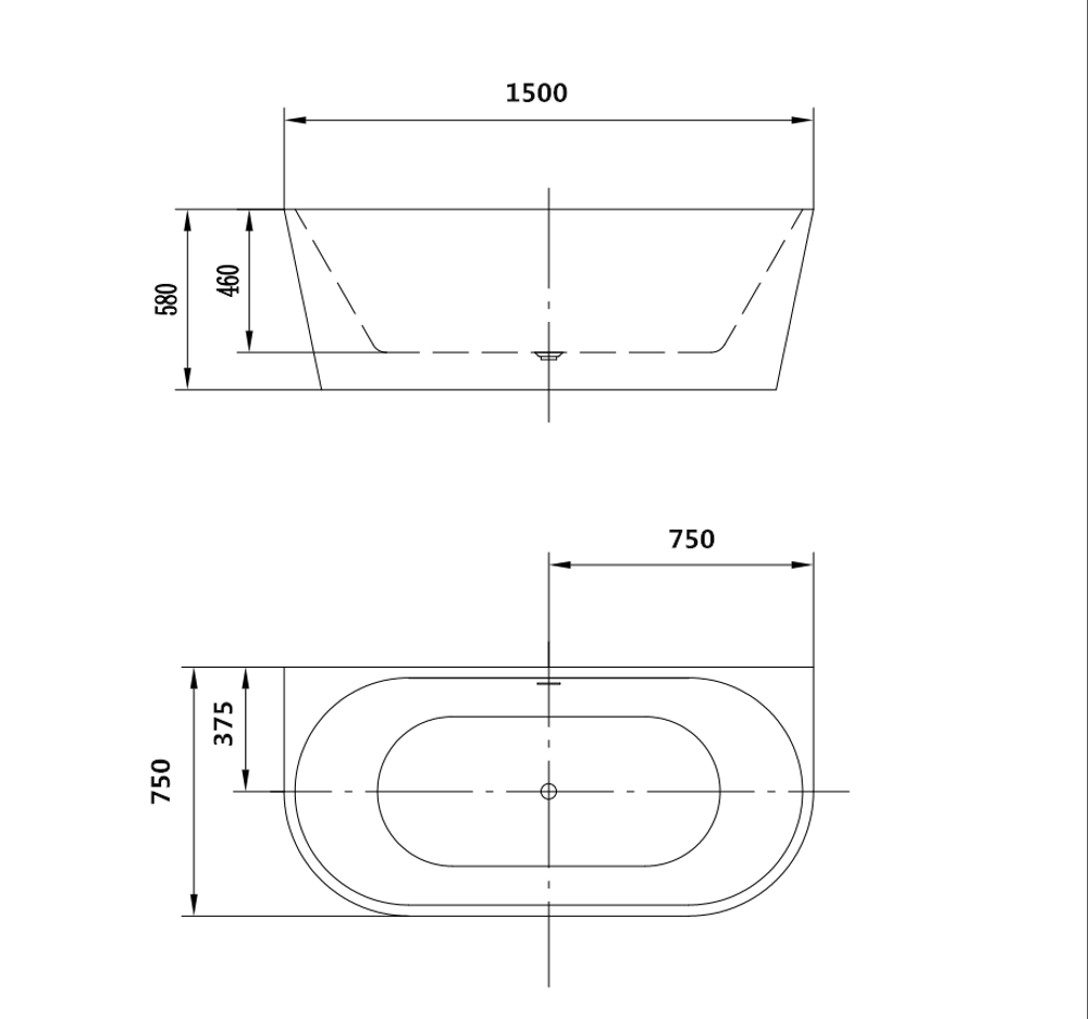Акриловая ванна ARTMAX AM-206-1500-750