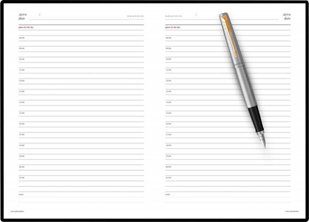 Подарочный набор: Ручка перьевая Parker Jotter Stainless Steel GT и Ежедневник золотистый недатированный