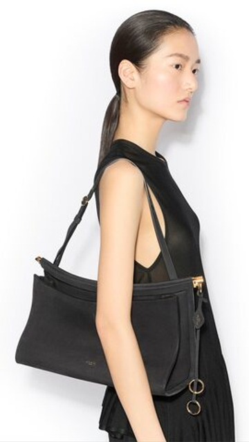 ALAÏA СУМКА LE CLICK POCKET 35 ИЗ НУБУКА, ЧЕРНЫЙ