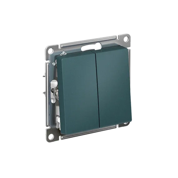 Выключатель двухклавишный Systeme Electric AtlasDesign Изумруд ATN000851