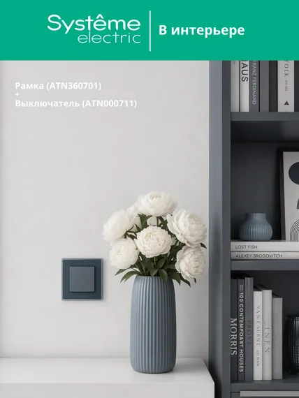Рамка стеклянная на 1 пост Systeme Electric AtlasDesign Nature Грифель ATN360701