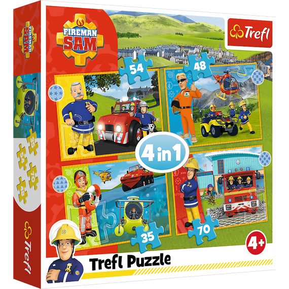 Puzzle "4in1" - Brave Fireman Sam / Prism A&amp;D Fireman Sam