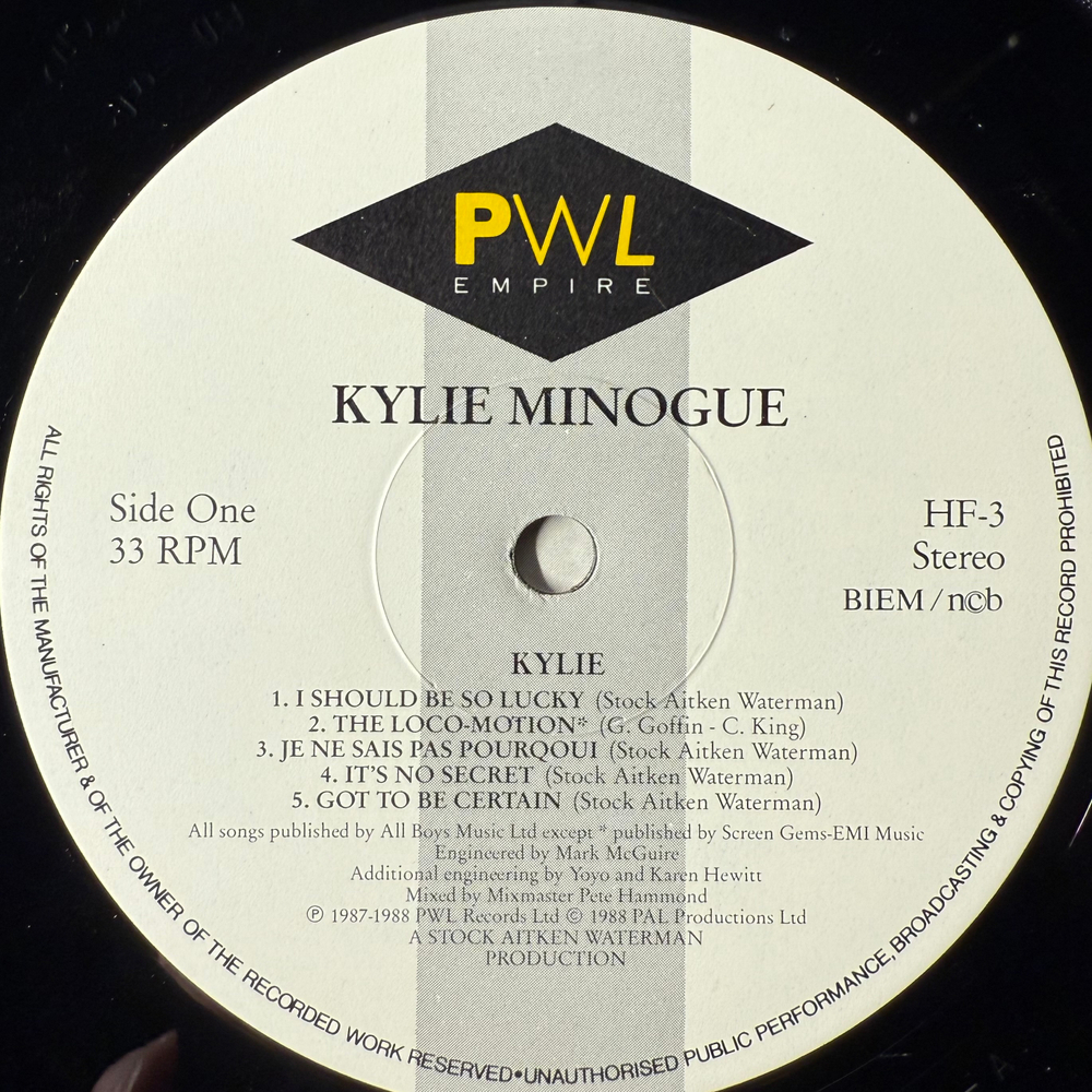 Kylie Minogue - Kylie (Скандинавия 1988г.)