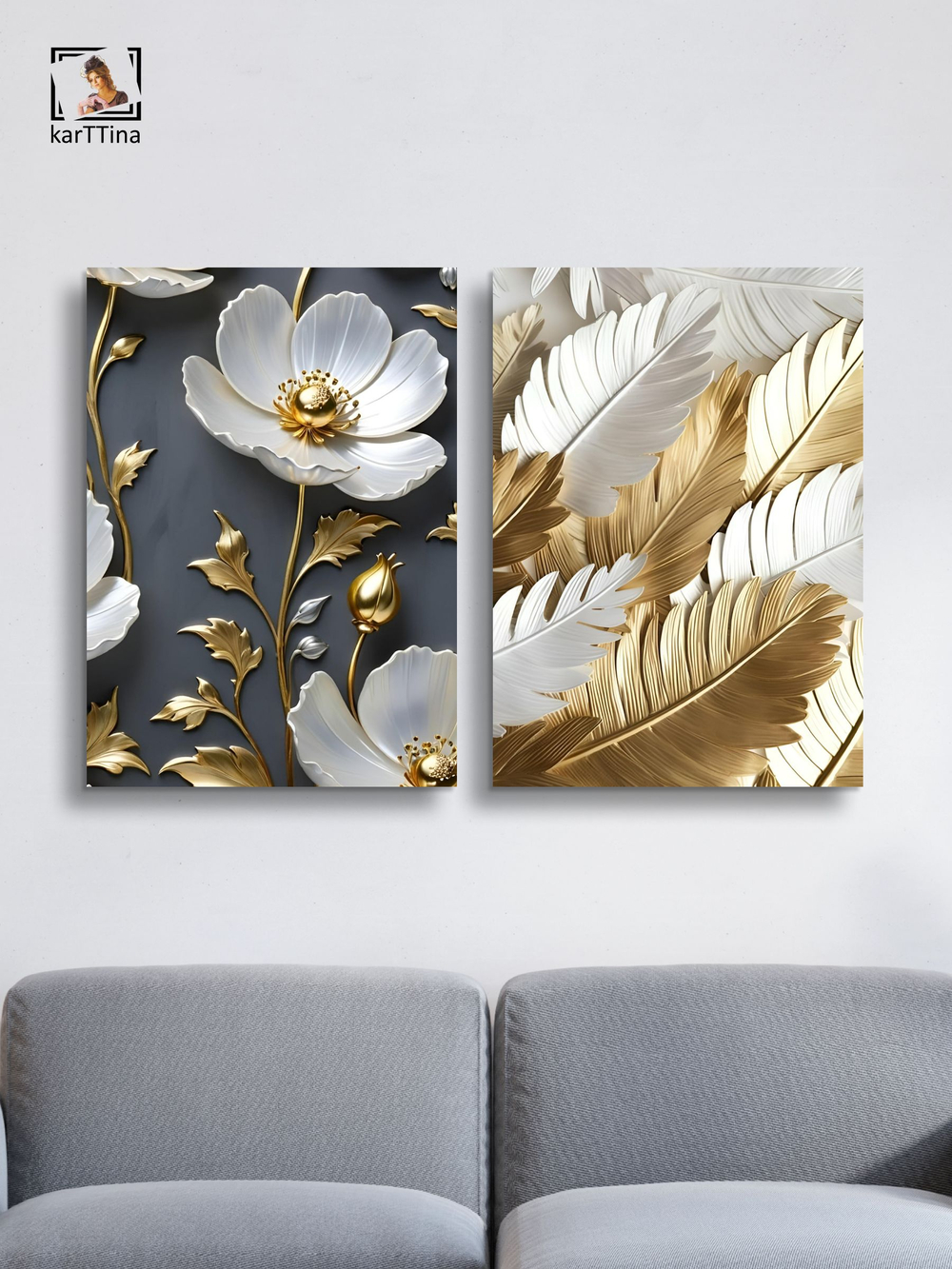 Картина Нежные штрихи, модульная, галерейная 50x70см 2шт.