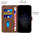 Кожаный чехол-книжка для IPHONE 13 PRO MAX с отделом для наличных, 3 слотами для карт и подставкой