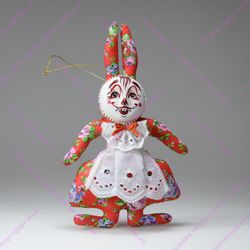 Ёлочная игрушка Крольчиха в переднике