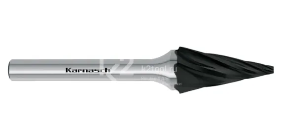 Борфреза твердосплавная Karnasch форма M, 3х11х3х38 мм, насечка HP-7 по алюминию, покрытие Black-Tec, арт. 11.5095-015