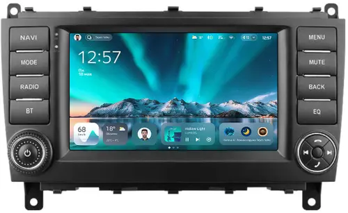Магнитола для Mercedes-Benz C W203 2004-2007 - Teyes CC4 монитор 7" QLED на Android 14, Быстрейшая, Snapdragon 680, DSP, CarPlay, 4G SIM-слот