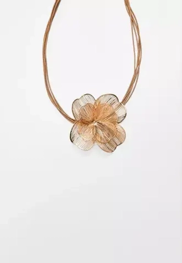 STRADIVARIUS Ожерелье с большим цветком, золотой